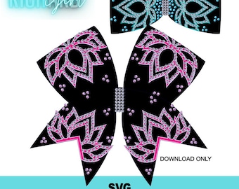 Cheer bow design SVG template LOTUS x Digital Rain