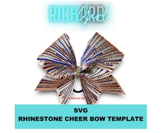 Cheer Bow Design Fireworks or Hyperspace Rhinestone SVG format works with vinyl or sublimation