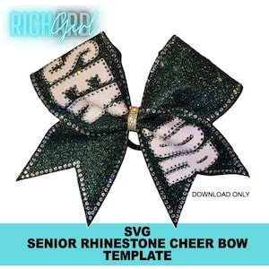 Cheer bow rhinestone template SVG for Senior bow