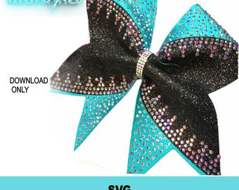 Rhinestone Cheer bow SVG template &quot;Mania&quot;