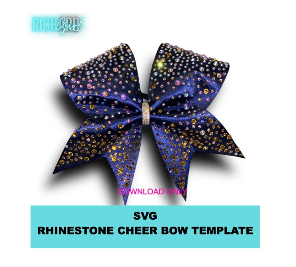 Cheer Bow Design Scatter Tips  Rhinestone template in SVG format