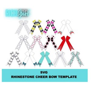 Cheer bow-ontwerp Collegiate pack 4 strassteentjes Argyle in SVG-indeling