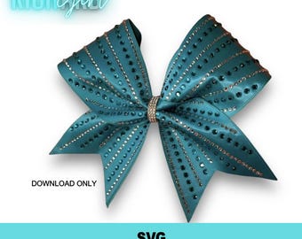 Burst Cheer Bow Design Strass Vorlage im SVG Format Instant Download