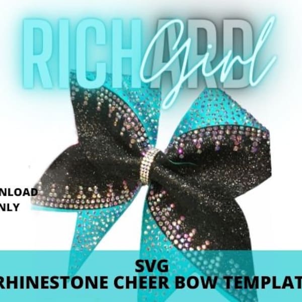 Rhinestone Cheer bow SVG template "Mania"