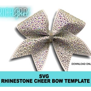 CHEER BOW DESIGN svg format Cheer Bow Rhinestone template "Starlette" scatter pattern and outline