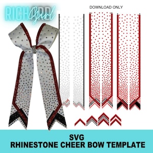 Sjabloon collegiale Chevron Strass Cheer Bow in SVG-indeling