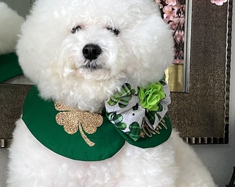 St. Patrick's day dog cape, Lucky Irish cape, Cape For Gift, Bichon dog cape, Pet clothing, pet cape, Gift for pet, Dog mom, pet mom