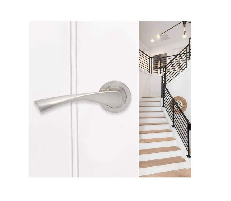 Petra/astrid/twirl Internal Door Handles Lever on Rose Satin Etsy