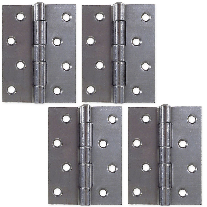 2 Pairs of 4 Self Colour Steel Butt Hinges 100mm X 70mm Etsy