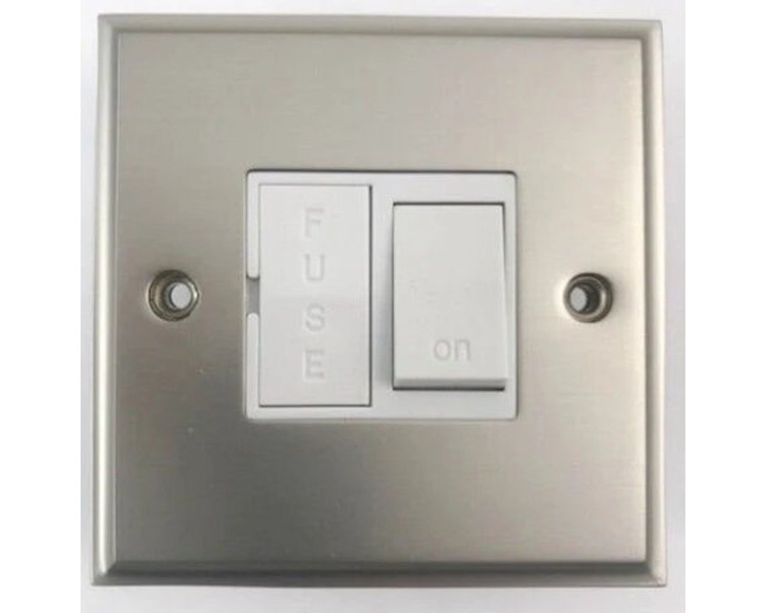 Electrical Switched Fused Spur Socket Plug 13a Satin Chrome Etsy