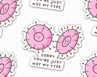 Biology sticker, blood type, blood cells, haematology, biology student gift, funny science sticker, biomedical, healthcare, nurse