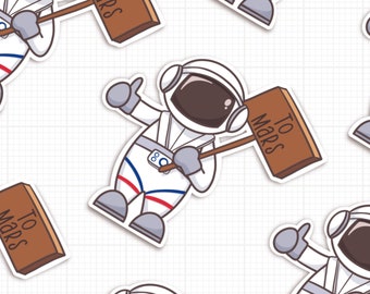 Astronaut sticker | cute space science | kawaii physics