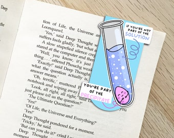 Science magnetic bookmark, chemistry book mark, punny science, science student gift, gift for biology teacher, cute science illustration