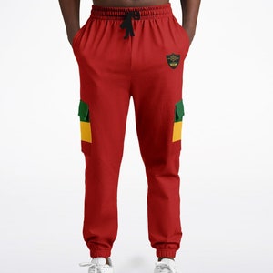 Rasta Cargo Sweat Pants for Men and Women Rasta Sweatpants Reggae Stripes Pants Rastafari Joggers Trackies Selassie Sizes Up to 4XL Cotton
