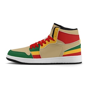 Rasta Shoes for Men & Women Custom Rastafarian Sneakers Jamaica Sneakers National Flag Gym Shoes Reggae Shoes Rasta Color Basketball Shoes