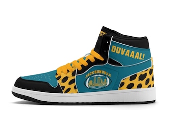 Jacksonville Football Team Shoes for Men & Women Team Themed Football Sport Shoes Custom Sneakers Jacksonville Sneakers Duuuval JAX Gifts