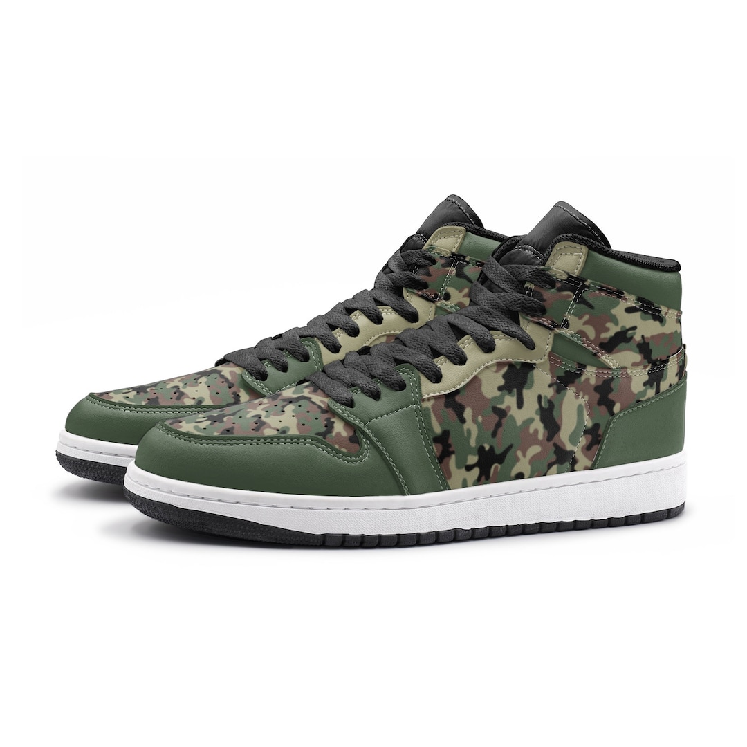Navy Military Camouflage Camo Pattern Print Black Sneaker Shoes For Men Women main image 0