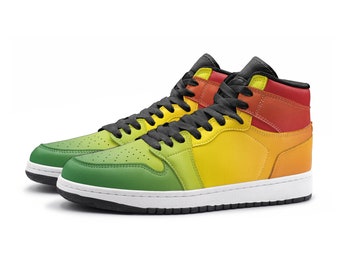 Zapatos Rasta para hombres y mujeres Zapatillas jamaicanas Zapatillas rastafari personalizadas Zapatillas reggae Zapatillas One Love Funky Zapatillas de baloncesto de moda