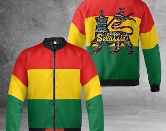 Rasta Jacket Rasta Stripe Bomber Jacket Rasta Clothing Jamaica