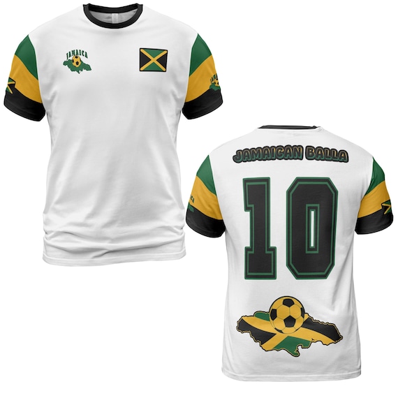 Jamaican Football Flag T Shirt Distressed Soccer Tshirt Gift Jamaican Football Flag T Shirt Distressed Soccer Tshirt Gift