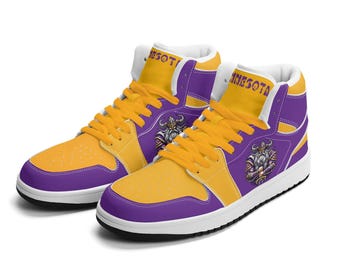 Minnesota Football Team Shoes for Men & Women Team Themed Basketball Sport Shoes Custom Football Sneakers Minnesota Sneakers Minnesota Gifts