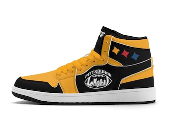 Pittsburgh Football Team Shoes for Men & Women Team Themed Football Sport Shoes Custom Football Sneakers Pittsburgh Sneakers Pittsburgh Gift