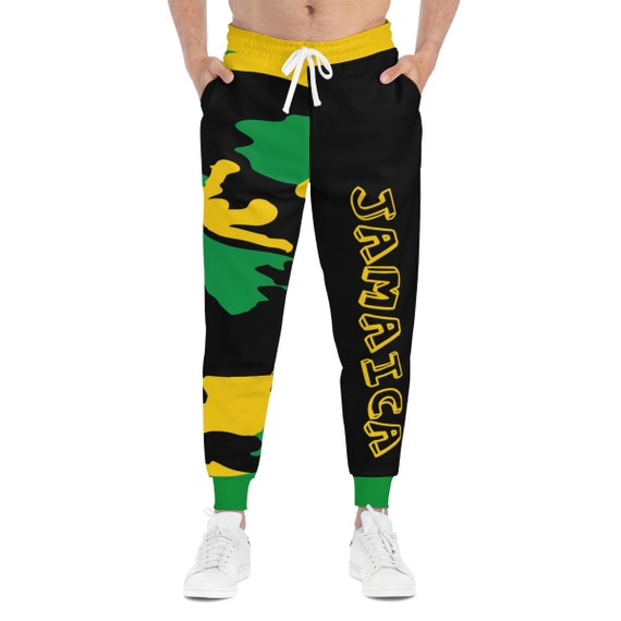 Jamaica Sweatpants Jamaican Flag Camo Athletic Joggers Out of Many