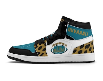 Jacksonville Football Team Shoes for Men & Women Team Themed Football Sport Shoes Custom Jax Sneakers Duuuval Gifts Jacksonville Colors