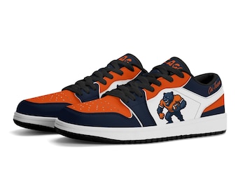 Chicago Football Team Schuhe für Damen und Herren, Chi-Town Low Top Sneaker für Damen und Herren, Navy Orange City Pride Kicks, Geschenkidee für Footballfans