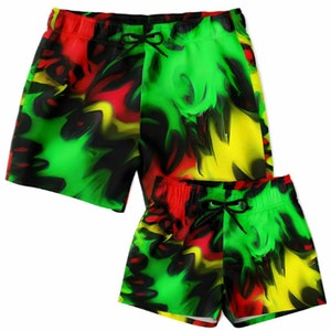 Set Tie-Dye Rasta Zwembroeken Sets voor jongeren en volwassenen Atletische Jongensbadmode Rood Groen Zwart Zomer Sportshorts Heren Workoutuitrusting Gym Fitness Tot 6XL