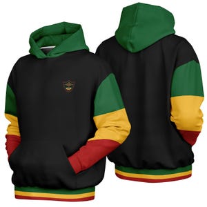 Rasta Heavyweight Oversized Hoodie for Men and Women Rastafari Stripes Lion Judah Clothing Hoodie Sweatshirt Reggae Selassie Size up to 4XL