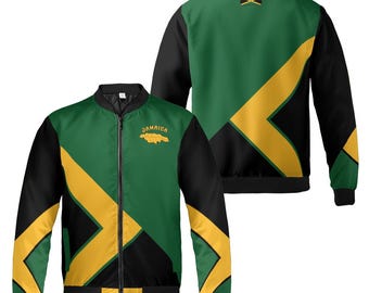 Jamaika Jacke für Männer und Frauen Jamaika Bomberjacke Kleidung Jamaika Trainingsanzug Top Gesteppte Flug Fleece Trainingsjacke Größen bis 5XL