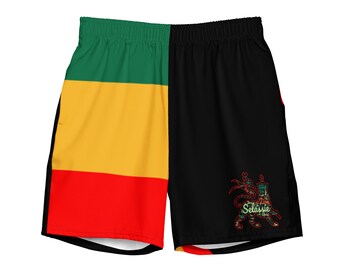 Rasta Men's  Athletic Shorts Lion of Judah Swim Trunks Red Green Yellow Black Jamaica Reggae Work Out Gear Gym Fitness Wear Sizes Up to 6XL