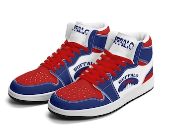 Buffalo Football Team Shoes for Men & Women Team Themed Basketball Sport Shoes Custom Football Sneakers Buffalo Sneakers Buffalo Gifts Mafia