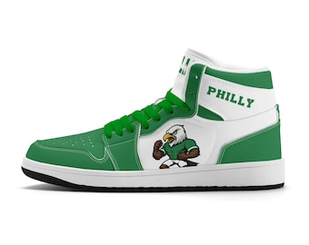 Tênis do Philadelphia Eagles para homens e mulheres, tênis esportivos temáticos do time, tênis de futebol personalizados, tênis do Philadelphia Eagles, presente do Philadelphia Eagles