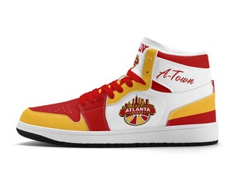 Zapatillas del equipo de baloncesto de Atlanta para hombre y mujer. Zapatillas deportivas con temática del equipo. Zapatillas de tenis personalizadas. Zapatillas para aficionados de Atlanta. Regalos de ATL.