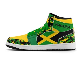 Jamaica Sneakers for Men & Women Rasta Shoes Custom Rastafarian Sneakers Jamaican Flag Gym Shoes Reggae Shoes Rasta Color Basketball Shoes