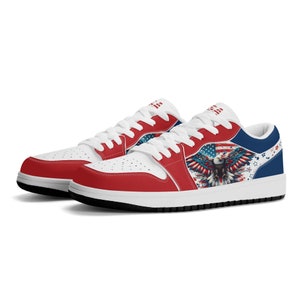 American Flag Shoes for Men & Women USA Shoes National Flag United States Flag Shoes Red White and Blue USA Clothing Low Top Shoes Sneakers
