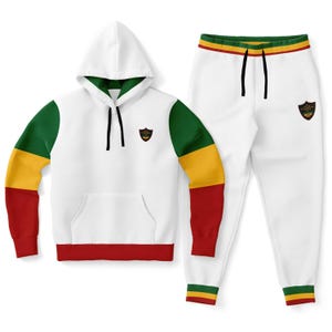 Rasta Pull Over Hoodie Jogger Set for Men and Women Lion Of Judah Tracksuit Reggae Stripes Jacket Rastafari Selassie Coat Size to 4XL Cotton