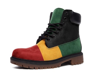Rasta Boots für Männer & Frauen Benutzerdefinierte Rastafari Schuhe Stiefel Stiefel National Country Flagge Jamaika Stiefel Reggae Stiefel Rasta Color Stiefel