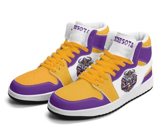 Minnesota Football Team Shoes for Men & Women Team Themed Basketball Sport Shoes Custom Football Sneakers Minnesota Sneakers Minnesota Gifts