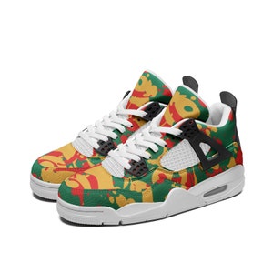 Rasta Shoes for Men & Women Jamaican Sneakers Custom Rastafarian Sneakers Reggae Sneakers One Love Funky Sneakers Trendy Basketball Shoes