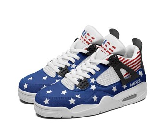 American Flag Shoes for Men Women USA Shoes MAGA Gifts United States Flag  Shoes Red White and Blue Basketball Shoes President Trump Gifts