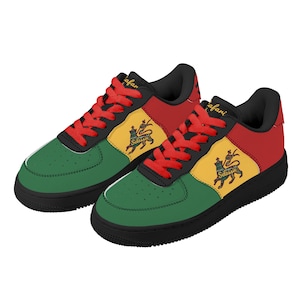 Rastafari Lion of Judah Shoes For Men & Women Rastafari Sneakers Rasta Color Flag Clothing Reggae Trainers Sneakers Jamaica Basketball Shoes
