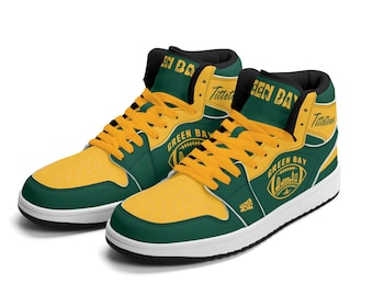 Green Bay Football Team Schuhe für Männer & Frauen Team Themed Fußball Sportschuhe Kundenspezifische Fußball-Turnschuhe Green Bay Turnschuhe Green Bay Geschenk