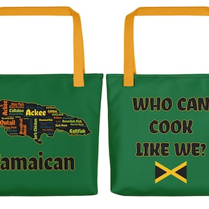 Jamaika Food Map Einkaufstasche Tropischer Strand Carryall Reisetasche Sack Jamaika Strandtaschen Reggae Einkaufstasche Jamaika Taschen Jamaika Urlaub Einkaufstasche