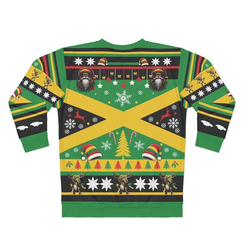 Unique Rastafarian Ugly Christmas Sweater Handmade Jamaican Holiday Knitwear Jamaica Top Reggae