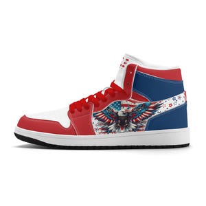 American Flag Shoes for Men & Women USA Shoes National Flag United States Flag Shoes Red White and Blue USA Clothing High Top Shoes Sneakers