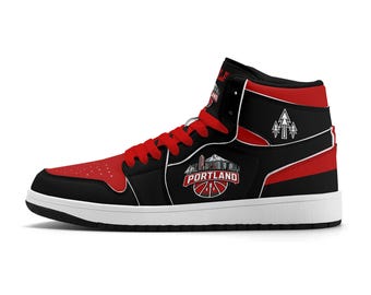 Portland Basketball Team Sneakers for Men & Women Team Themed Basketball Sport Shoes Custom Sneaker Black Portland Shoes Oregon Gifts Unisex