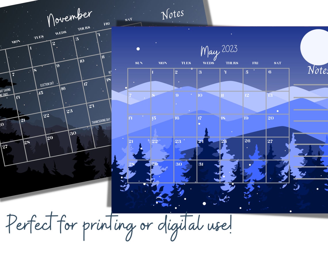 Forest Themed Calendars 20222023 Yearly Calendar Etsy Denmark